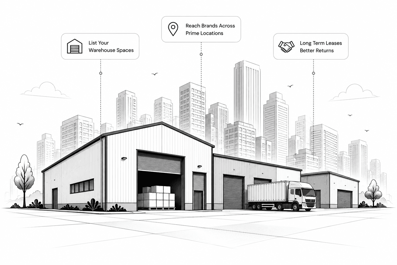 Owner property listing showcase illustration